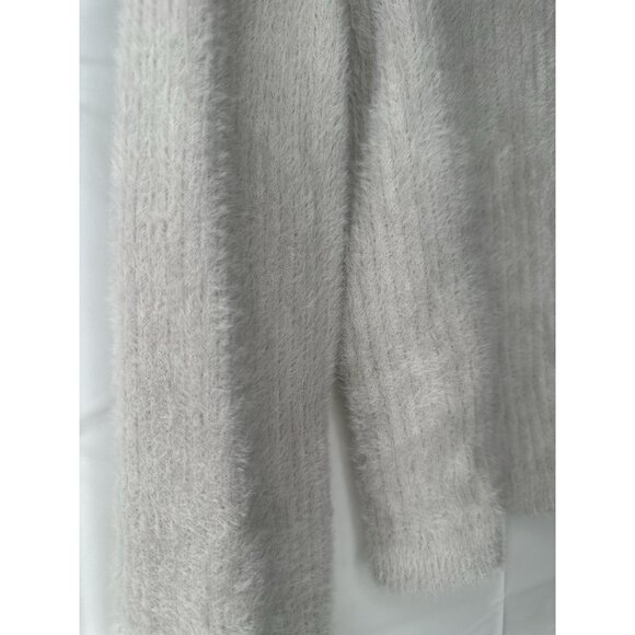 Zara Cropped Crew Neck Grey Sweater Long Cuffs Super Soft Size Xl - Picture 7 of 10